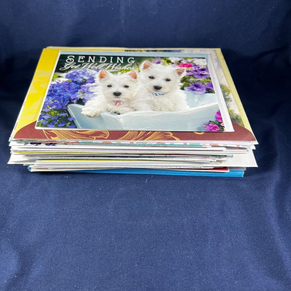 Lot Of 20 Assorted Greeting Cards With Envelopes Blank Inside All Occasion Varie